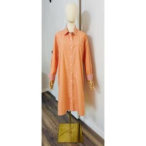 Alex Mill Women’s Size XL Wyatt Shirt Dress Orange White Striped 100% Cotton
